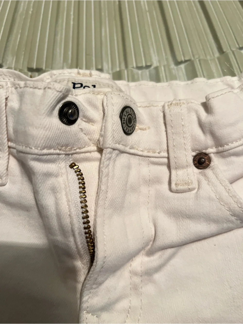 Ralph Lauren White Rolled-Hem Kids Shorts